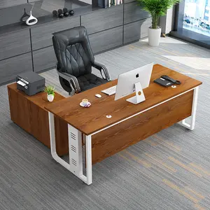 Basit ve modern yönetici masası ofis mobilyaları tek yönetici yöneticisi ofis masası ve sandalye kombinasyonu