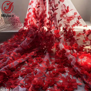 Nouvelle Mode 3d Applique Fleur De Mariée Maille Dentelle Tissu Brodé pour Mariage - Product Image 4