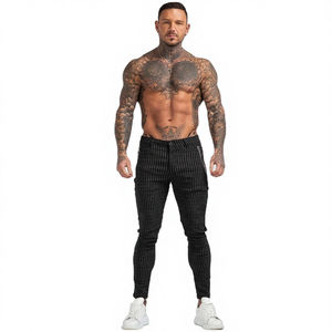 Pantalones Chinos Gingtto, Nuevo Modelo, Negro y Blanco, Corte Recto, Ajustados, Transpirables, para Hombre - Product Image 4