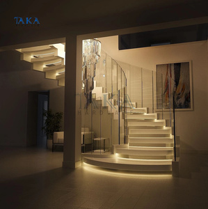 Solución de un solo paso de diseño moderno para escalera completa interior de metal para Villa Incluye barandilla de larguero de dibujo de tienda, etc. - Product Image 1
