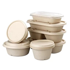 Tùy chỉnh phân hủy sinh học compostable dùng một lần mía bã mía thực phẩm <span class=keywords><strong>container</strong></span> takeout <span class=keywords><strong>Takeaway</strong></span> Hộp Ăn Trưa với nắp - Product Image 1