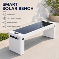 Banc solaire intelligent pour extérieur, imperméable, avec chargeur sans fil USB, haut-parleur WiFi et Bluetooth, mobilier urbain intelligent