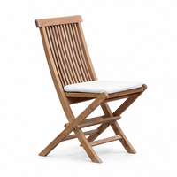 Ensemble de table de jardin et chaises en teck/orme massif, chaise pliante avec coussin blanc pour l'extérieur, table ronde/rectangulaire