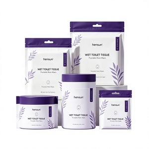 Lingettes humides écologiques Hensun pour toilettes, jetables, 10, 50, 100, 300 lingettes, format voyage, familial, à fixer au mur, poche - Product Image 1