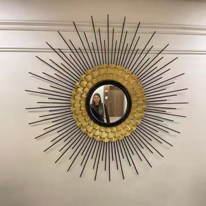 <span class=keywords><strong>Grand</strong></span> miroir mural décoratif de 80 cm, <span class=keywords><strong>cadre</strong></span> en métal <span class=keywords><strong>doré</strong></span>, pour bureau, décoration intérieure, vente en gros, livraison directe DDP - Product Image 3