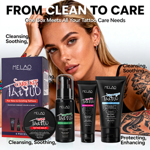 Bálsamo para el cuidado del tatuaje personalizado, loción, jabón, color, brillo, hidratación, reparación, tatuaje calmante, cuidado posterior, juego 3 en 1 para tatuajes nuevos - Product Image 1
