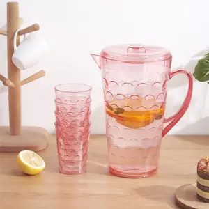 Hot Bán 1.5L PS Nhựa Jug Với Nắp Nước Lạnh Bình Với 4 Tumblers - Product Image 1