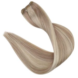 Haarverlengingen van echt haar 12-22 inch Naai-in haarverlengingen Steil haar Weft Kleur P18A-613 Bleach Blonde Mrshair - Product Image 4