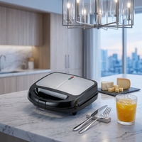 Appareil électroménager sûr JD20521, appareil à sandwich électrique 3-en-1 avec plaques amovibles, protection automatique contre la surchauffe, cordon enroulable, usage domestique