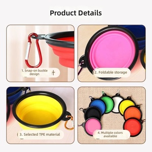 Gamelle pliable haut de gamme pour animaux de compagnie, en silicone élastique avec système de verrouillage rapide, idéale pour la promenade, la boisson et les friandises des chiens et des chats en extérieur. - Product Image 6