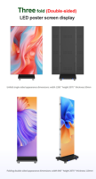 Pantalla LED Tri-Plegable P2.5 para Exteriores, Doble Cara, 1280x2070mm, Pantalla a Todo Color, Certificación CE ROHS, Alto Brillo