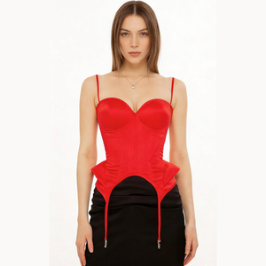 <span class=keywords><strong>Corset</strong></span> antibactérien en polyester à épaules dénudées avec construction 3D à baleines pour un effet gainant et amincissant de la taille - Product Image 3