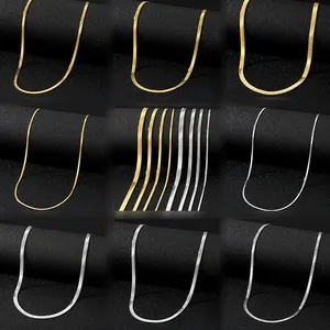 VKME 힙합 기본 체인 18k 금도금 쿠바 체인 스테인레스 스틸 목걸이 - Product Image 3