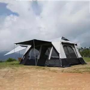 מכירה לוהטת חיצוני 5-8 אנשים אוטומטי אלומיניום מסגרת עמיד למים שכבה כפולה גדול משפחת קמפינג אוהלים