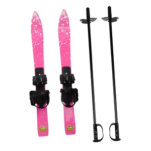 Kids <strong>Ski</strong> <strong>Boards</strong> with Bindings for Shoes ABS Sturdy 68cm with <strong>Ski</strong> Poles for Winter Snow Play Training - Product Image 1