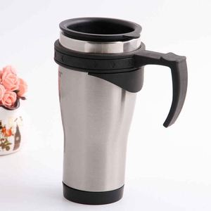 Stainless Steel Travel Mug With Lid <b>Double</b> <b>Wall</b> Vacuum Insulated Modern Design For Outdoor Use - Product Image 1
