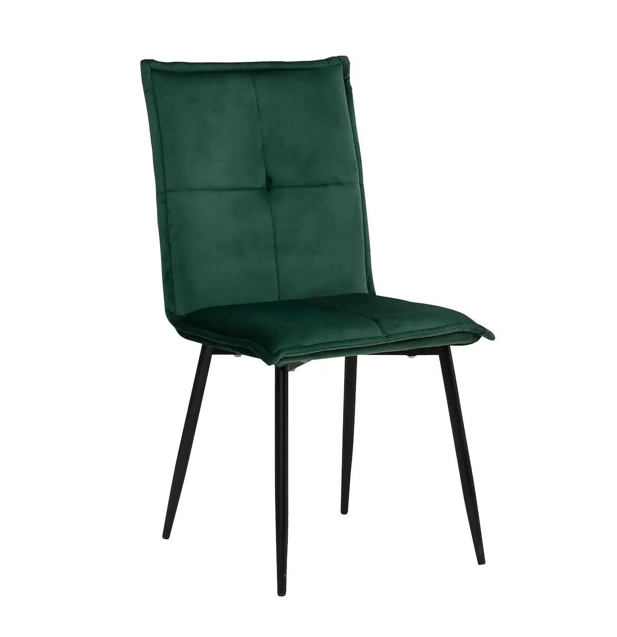Commercio all'ingrosso velluto nordico moderno Design di lusso mobili da pranzo sedie con gambe in metallo nero