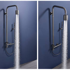 Ensemble <span class=keywords><strong>de</strong></span> <span class=keywords><strong>douche</strong></span> moderne gris anthracite avec pommeau pluie, douchette à commande par cadran, et ensemble <span class=keywords><strong>de</strong></span> robinetterie <span class=keywords><strong>de</strong></span> <span class=keywords><strong>douche</strong></span> Sun Snowflake - Product Image 6