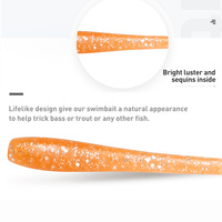 WildTrek Leurre souple flottant en PVC 65mm 0.3g, effet pailleté, queue fendue profilée, 8 couleurs, pour truite, perche, brochet, cabillaud, micro-leurre