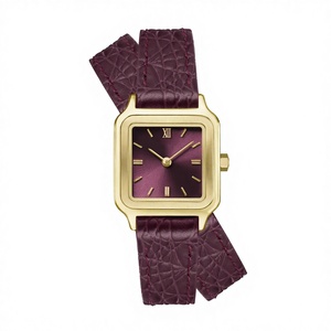 <span class=keywords><strong>Montre</strong></span> pour <span class=keywords><strong>femme</strong></span> en <span class=keywords><strong>cuir</strong></span> rouge vin, boîtier ovale, bracelet en <span class=keywords><strong>cuir</strong></span>, mouvement à quartz <span class=keywords><strong>SEIKO</strong></span>, résistance à l'eau 10 m, style vintage - Product Image 4