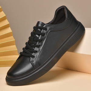 Wholesale Custom Logo Outdoor New Fashion Pu <strong>Leather</strong> Casual Canvas <strong>Shoes</strong> Men's <strong>Black</strong> Leisure Sneakers for Men Sports - Product Image 2