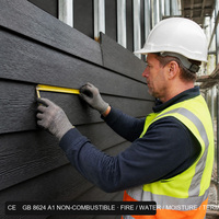 Panneau de façade en fibro-ciment à grain de bois A1 10 mm 200x2440 mm pour revêtement mural extérieur OEM