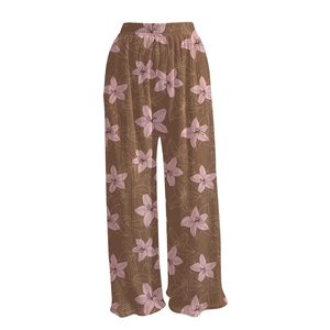 2026 <strong>Ladies</strong> Elegant Smooth Milk Silk Wide Leg Pants <strong>Floral</strong> Painted High Waist Fashion Women <strong>Trousers</strong> - Product Image 6