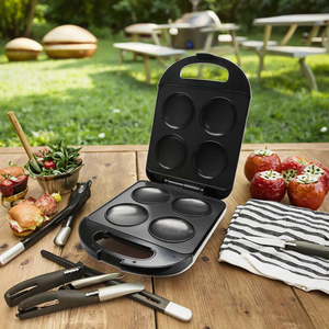 Asequible uso doméstico nuevas placas antiadherentes negras Panini Press Grill eléctrico Waffle Maker <span class=keywords><strong>Sandwichera</strong></span> - Product Image 6