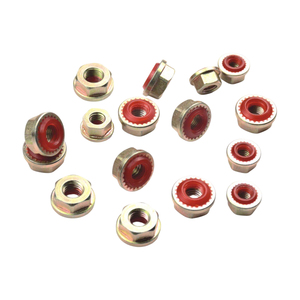 Écrous autobloquants hexagonaux jaunes zingués avec joint <span class=keywords><strong>d</strong></span>'<span class=keywords><strong>étanchéité</strong></span> à insert rouge pour équipements de puissance hydraulique - Product Image 1