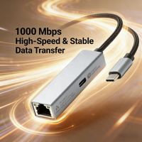 Adaptador USB3.1 Gen1 Tipo-C a RJ45 de Alta Calidad, 1000 Mbps, Gigabit Ethernet, Conversor de Red Externa para Laptop, Mac, iOS, Android