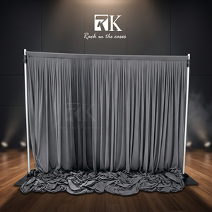 Kit de toile de fond en tissu noir pour la vente en gros, avec kits de tubes détachables et support de rideau autoportant en aluminium - Product Image 3