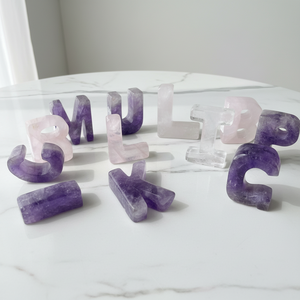 Ornamenti in Cristallo Lucidato di Alta Qualità a Prezzo di Fabbrica, Lettere Energetiche in <span class=keywords><strong>Ametista</strong></span> e Quarzo Rosa, Regalo Artigianale - Product Image 4