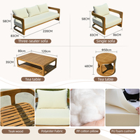 Juego de Muebles de Lujo para Exteriores, Resistentes al Agua y a la Intemperie, para Hoteles y Resorts, Sofá de Teca Grande y Cómodo para Patio