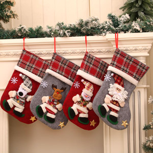 Nouvelle grande peluche 3D pour chaussette de Noël, décorations de Noël, sac cadeau pour enfants, sac cadeau chaussette à bonbons - Product Image 1