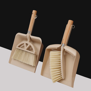 <b>Mini</b> Broom And Dustpan Set With Wooden Handle For Floor <b>Sofa</b> Desk Cleaning Small Size PP Material - Product Image 2