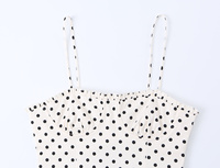 Nouvelle robe midi décontractée à bretelles à pois, style rétro chic et élégant pour femme, collection été 2026