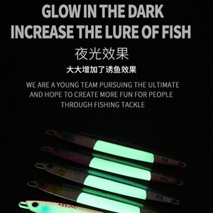 Alta calidad 60g 80g ojos 3D efecto UV pegatinas fundición luminosa Plantilla de Metal caída lenta echada sacudiendo mar <span class=keywords><strong>pesca</strong></span> señuelo cebo duro - Product Image 3