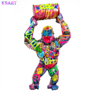 Gran estatua pintada a mano de Tit Gorilla Museum Mall decorada con obras de arte de exhibición de esculturas de King Kong - Product Image 4