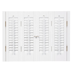 Usine Australie PVC Stores En Vrac Angleterre Australie Style <span class=keywords><strong>Baie</strong></span> Fenêtre En Bois Véritable Plantation En Bois Volets Blanc Couleur Persienne - Product Image 3