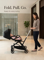 Marche-bébé compact et léger, poussette de voyage avec cadre en aluminium, couleurs personnalisables et idéale pour les voyages