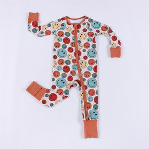 Benutzer definierte Hot Sale Bambus Stoff Langarm Baby Unisex Zippy Pyjamas Abdeckung Hand und Füße Stram pler - Product Image 5
