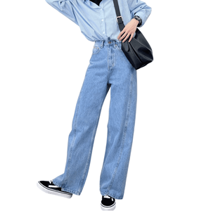 2025 en stock Premium Denim Jeans de pierna ancha para mujer Venta caliente estilo holgado con tela de alta calidad transpirable y cómodo - Product Image 1