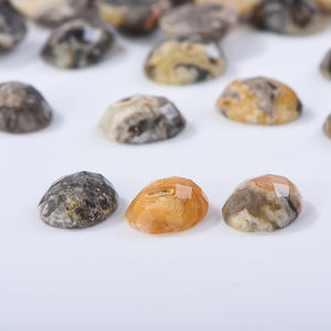 Groothandel Ovale Natuurlijke Gele Gekke Agaat Gefacetteerde Platte Bodem Losse Agaat Edelsteen Voor Diy Sieraden Maken - Product Image 5