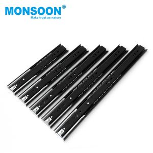 Riel de cajón telescópico de carga pesada, Hierro de 22 pulgadas, 37mm, extensión completa, rodamiento de bolas hidráulico, diapositivas de cajón de <span class=keywords><strong>cierre</strong></span> <span class=keywords><strong>suave</strong></span> - Product Image 6