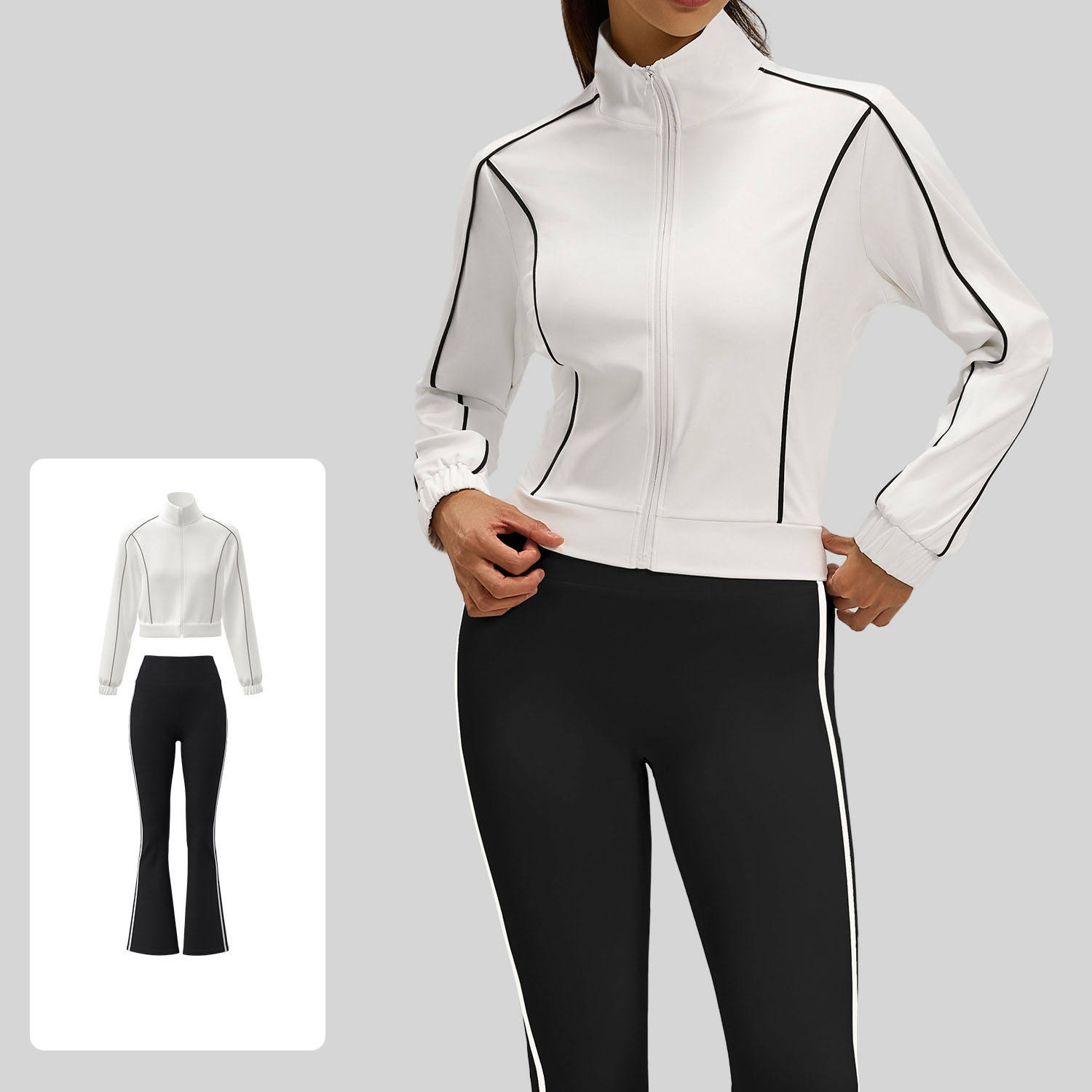 เสื้อสีขาว + กางเกงสีดำ