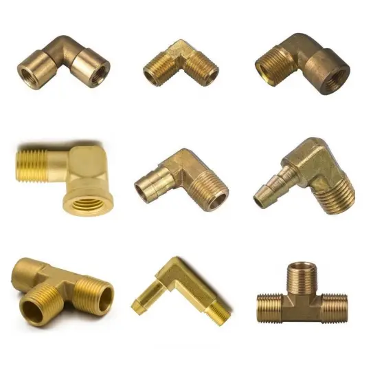 Brass Tube Fitting 90 Degree Elbow 3/8" x 3/8" Flare