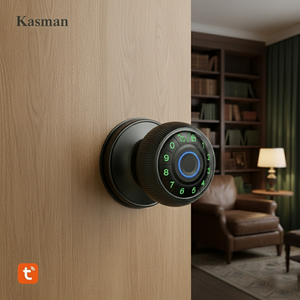 Kasman SOURCE PRICE Smart <strong>Knob</strong> <strong>Door</strong> Lock Waterproof <strong>Finger</strong> Print Tuya App Smart <strong>Door</strong> Lock Manufacturers - Product Image 1
