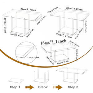 ชุดบุฟเฟ่ต์อะคริลิค ชั้นวางอาหาร ถาดเสิร์ฟ ชั้นวางเค้กสำหรับงานแต่งงาน ชั้นวางอะคริลิคและชั้นวางคัพ<span class=keywords><strong>เค้ก</strong></span> - Product Image 3