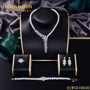 Бижутерия Blossom CS, роскошное многослойное жемчужное ожерелье, набор качественных 925 из стерлингового серебра с циркониевым жемчугом, комплекты ювелирных украшений для женщин - Product Image 4
