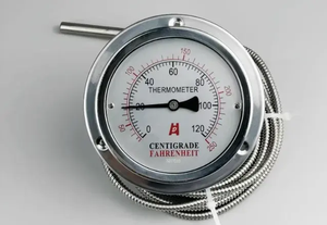Thermomètre <span class=keywords><strong>capillaire</strong></span> analogique en verre Y100, capteur de température 0-650 ℃   Boîtier de 100 mm, longueur de 3 m, OEM ODM - Product Image 6